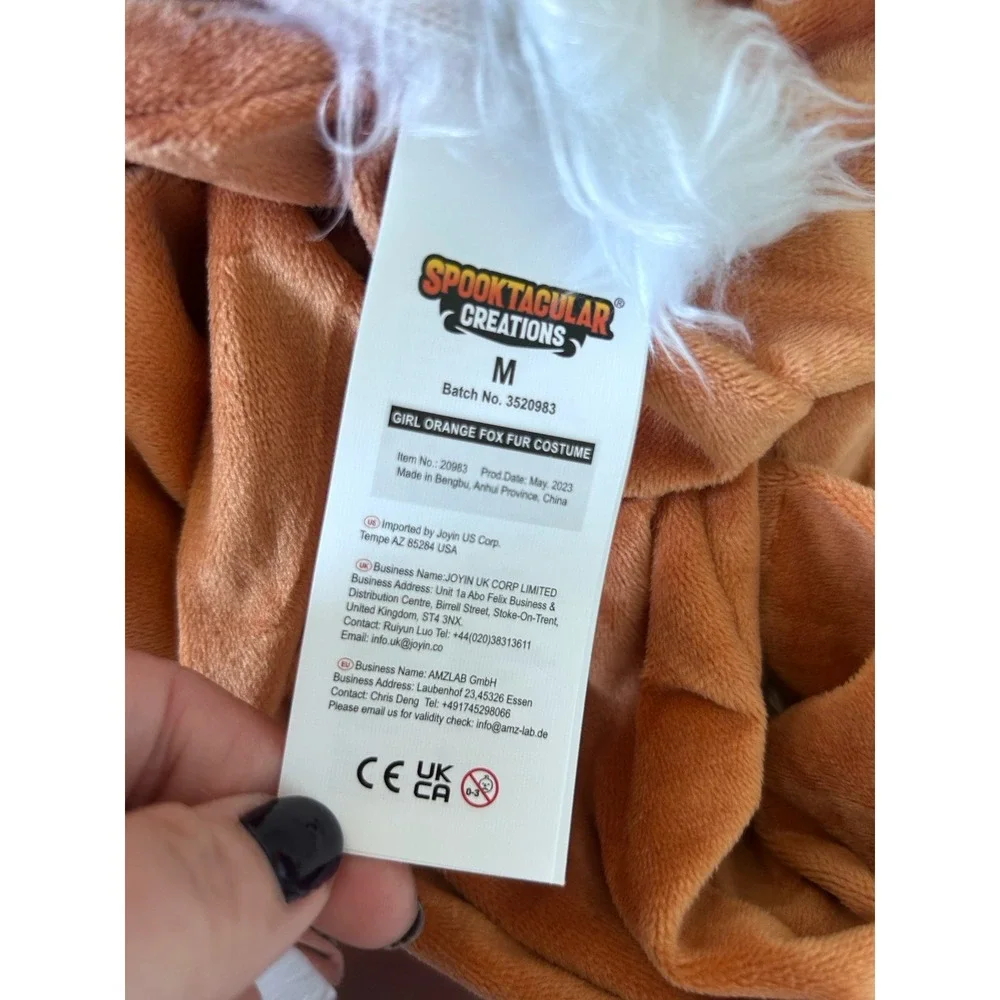 NWT Spooktacular Creations Orange Fox Halloween Dress Up Costume Medium 8/10